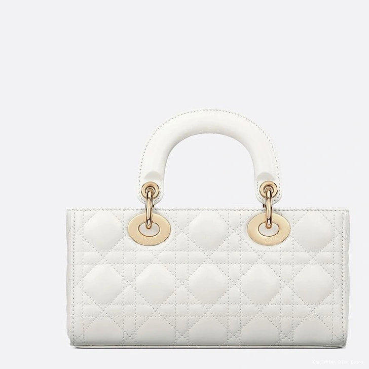 Cheap Small Bag Lady Lambskin White Cannage D-Joy 0801 Luxury